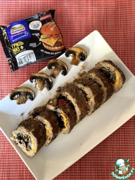 Мясной рулет с грибами Мясной рулет с грибами