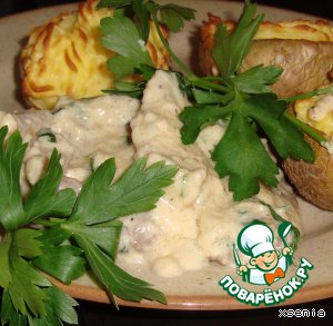 Мясо в густом сырно-горчичном соусе Мясо в густом сырно-горчичном соусе