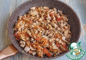 Мясо, запеченное с овощами и полентой Мясо, запеченное с овощами и полентой