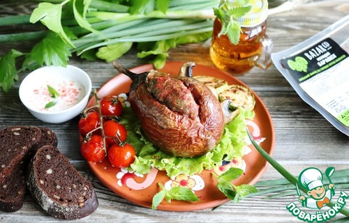 Мятый баклажан, фаршированный бараниной Мятый баклажан, фаршированный бараниной