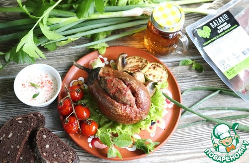 Мятый баклажан, фаршированный бараниной Мятый баклажан, фаршированный бараниной