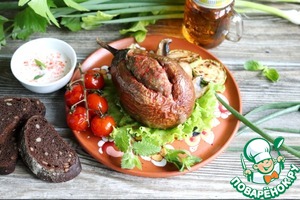 Мятый баклажан, фаршированный бараниной Мятый баклажан, фаршированный бараниной