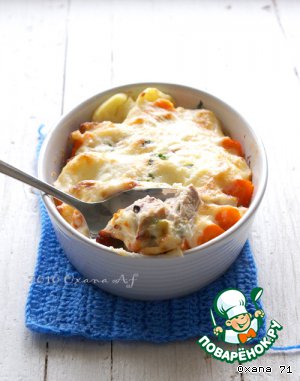 Морковно-картофельный гратин со свининой Морковно-картофельный гратин со свининой