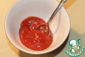 Мусс из лосося с крабовыми палочками на ложе из картофельного гратена