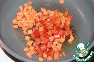 Мусс из лосося с крабовыми палочками на ложе из картофельного гратена