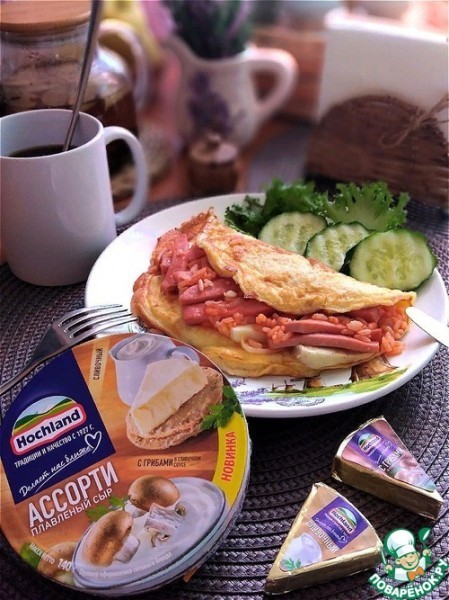 Необычный омлет с сырной начинкой Необычный омлет с сырной начинкой