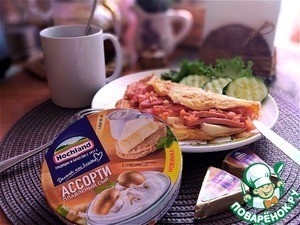 Необычный омлет с сырной начинкой Необычный омлет с сырной начинкой
