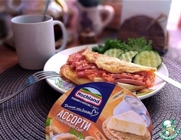 Необычный омлет с сырной начинкой Необычный омлет с сырной начинкой