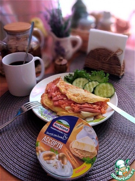 Необычный омлет с сырной начинкой Необычный омлет с сырной начинкой