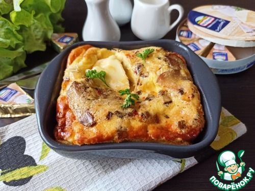 Омлет с белыми грибами и сыром Омлет с белыми грибами и сыром