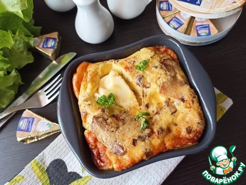 Омлет с белыми грибами и сыром Омлет с белыми грибами и сыром