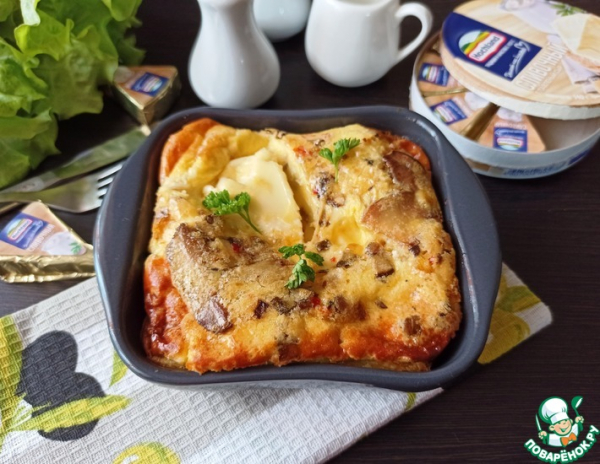 Омлет с белыми грибами и сыром Омлет с белыми грибами и сыром