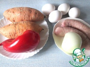 Овощи с бататом на сковороде