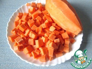 Овощи с бататом на сковороде