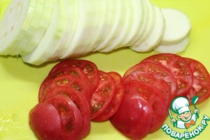 Овощной гратен с куриной печенью Овощной гратен с куриной печенью