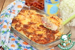 Овощной гратен с куриной печенью Овощной гратен с куриной печенью