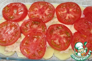 Овощной гратен с куриной печенью Овощной гратен с куриной печенью