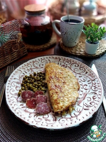 Овсяноблин с тушёной ранней молодой капустой Овсяноблин с тушёной ранней молодой капустой