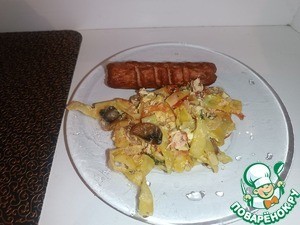 Паста со сметаной, грибами и сыром Паста со сметаной, грибами и сыром