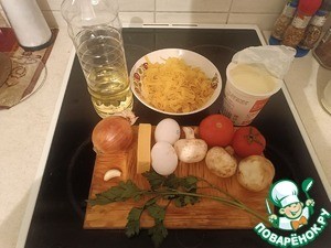 Паста со сметаной, грибами и сыром Паста со сметаной, грибами и сыром