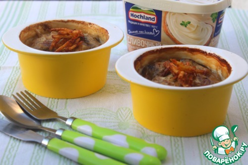 Печень под сырным соусом