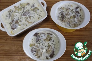 Печень под сырным соусом