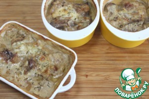 Печень под сырным соусом