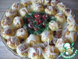 Пирог из картофельного пюре с колбасками Пирог из картофельного пюре с колбасками