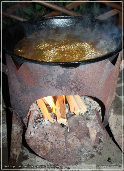 Плов "Девзира, баранина, овощи и казан"