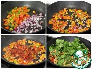 Полента с фасолью и шпинатом