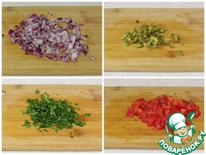 Полента с сальсой из фасоли