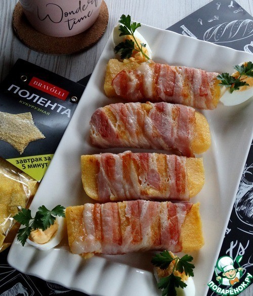 Полента в беконе на гриле Полента в беконе на гриле