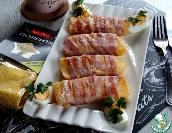 Полента в беконе на гриле Полента в беконе на гриле