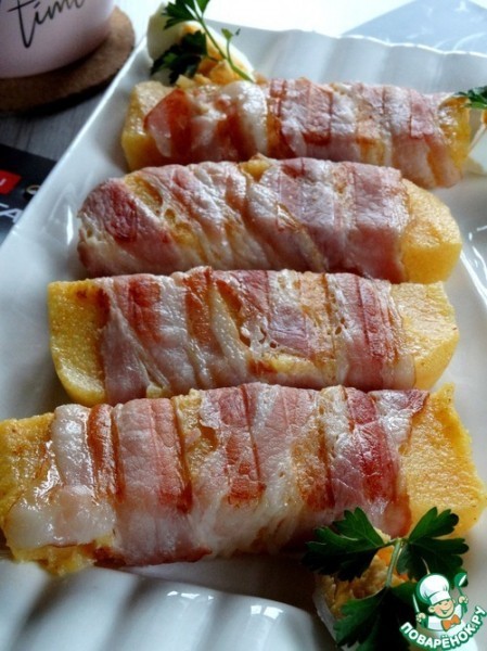 Полента в беконе на гриле Полента в беконе на гриле