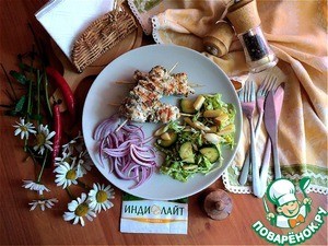 Пряная индейка с оливками и салатом Пряная индейка с оливками и салатом