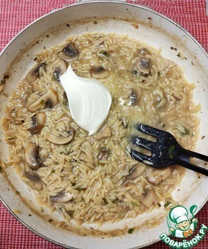 Ризотто из пасты с грибами