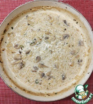 Ризотто из пасты с грибами