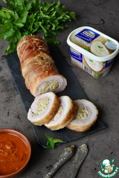 Рулет из свинины с цветной капустой