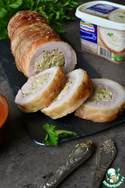 Рулет из свинины с цветной капустой