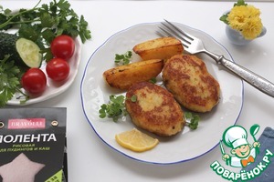 Рыбные котлеты с рисовой полентой Рыбные котлеты с рисовой полентой