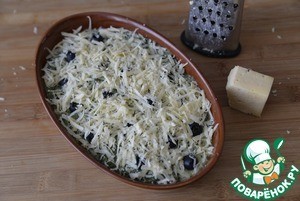 Рыбный гратен со шпинатом и маслинами Рыбный гратен со шпинатом и маслинами