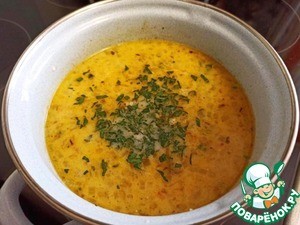 Рыбный сливочный суп с полентой Рыбный сливочный суп с полентой