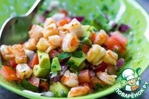 Салат с креветками на гратене из картофеля Салат с креветками на гратене из картофеля