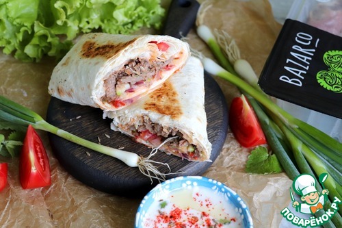 Шаурма с бараниной и обжаренными овощами Шаурма с бараниной и обжаренными овощами