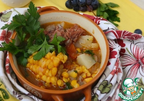 Шурпа с кукурузой