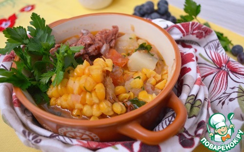 Шурпа с кукурузой