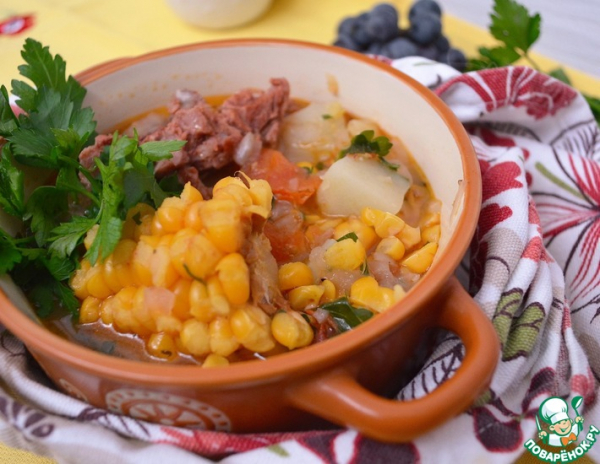 Шурпа с кукурузой