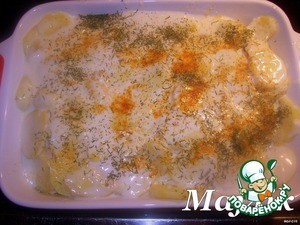 Сливочно-картофельный гратен с лососем Сливочно-картофельный гратен с лососем