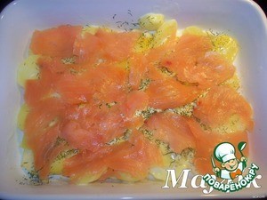 Сливочно-картофельный гратен с лососем Сливочно-картофельный гратен с лососем