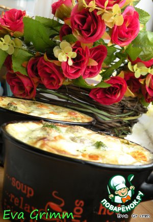 Сливочный гратен с фрикдельками и пармезаном Сливочный гратен с фрикдельками и пармезаном